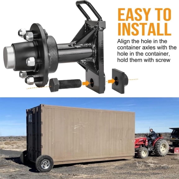 2 Pack Shipping Container Wheels kit 5 x 5.5 Lug 8800LB Bolt On Wheels Fit for Shipping Container Hub and Spindle Kit