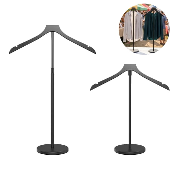 2 Pack Shirt Display Stand,Adjustable Mannequin Torso with More Stable Dress Form Base,Height Adjustable Clothing Hanger Stand for Jackets Coats Shirts,Black