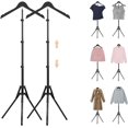 thumbnail image 1 of 2 Pack Shirt Display Stand, 32-63 Inch Height Adjustable Mannequin Torso for Vendors, T Shirt Clothing Display Stand Rack, Foldable Steamer Stand for Clothes Garment Retail, 1 of 7