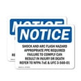 thumbnail image 1 of (2 Pack) Shock And Arc Flash Hazard Appropriate PPE OSHA Notice Sign, 1 of 7