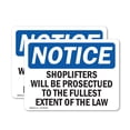 thumbnail image 1 of (2 Pack) Shoplifters Will Be Prosecuted OSHA Notice Sign 14 Inch X 10 Inch Vinyl Label Decal Sticker Weather Resistant, UV Protected for Workplace, Business, and Construction Site, Made, 1 of 7