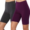 thumbnail image 1 of 2 Pack Short Leggings for Women Plus Size High Waisted Yoga Pant Casual Summer Athletic Shorts, 1 of 9