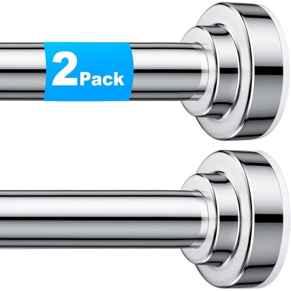 Spring Beauty Rust 2 Pack Shower Curtain Rod, 32-80 inch Adjustable Spring Tension Curtain ...