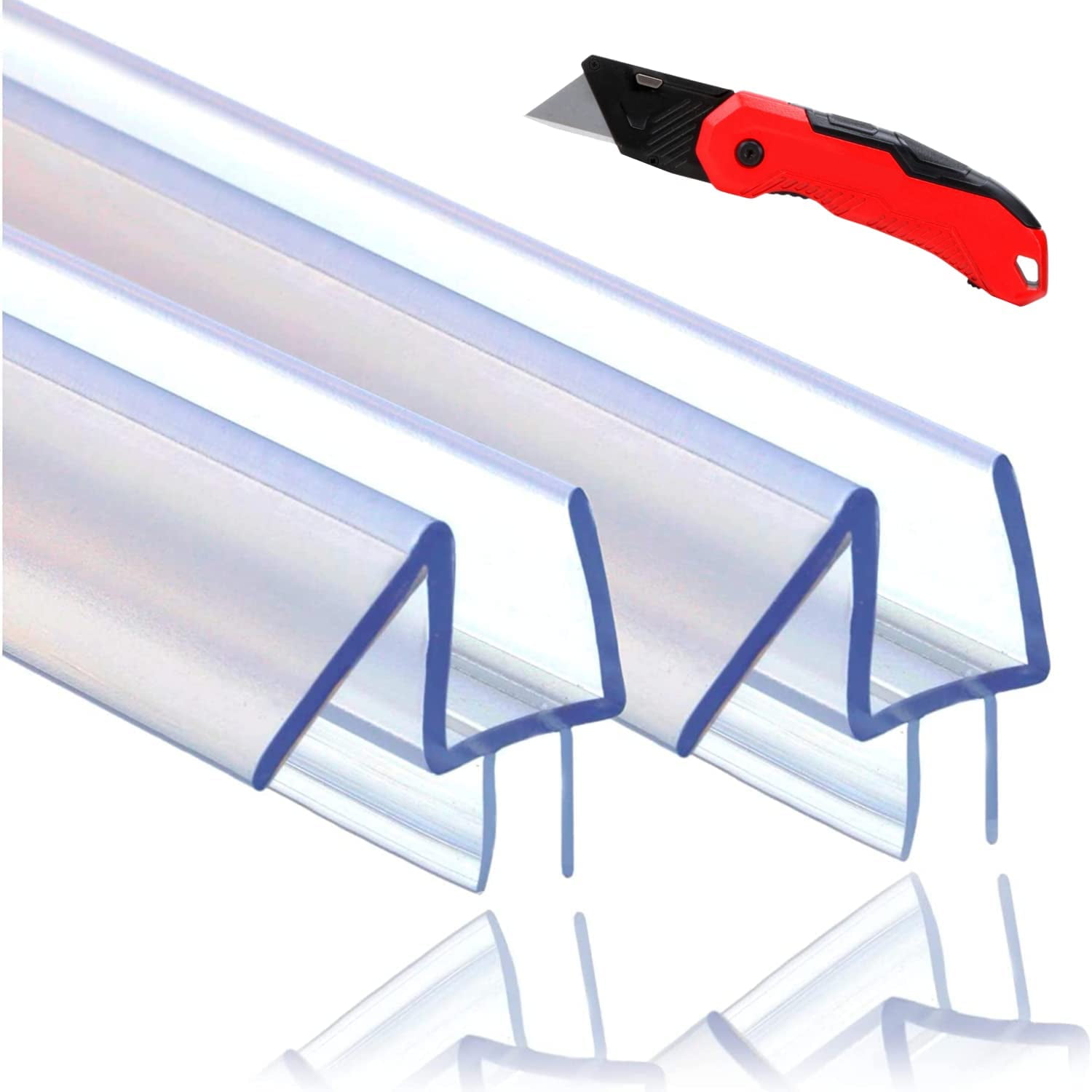 2Pack Shower Door Bottom Seal (3/8"), 39" Length Shower Door Sweep to Create a Water Barrier