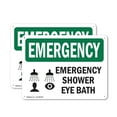 thumbnail image 1 of (2 Pack) Shower Eye Bath OSHA Emergency Sign 18 Inch X 12 Inch Indoor / Outdoor Rust-Free Aluminum Metal Signs for Workplace, Workshop, and Construction Site, Made in the USA, 1 of 8