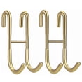 thumbnail image 1 of 2 Pack Over Shower Glass Door Hook, 304 Stainless Steel Rack Hooks, Bathroom Frameless Drilling-Free Hanger, for Bathing Suits, Robe, Towel, Squeegee, Loofah, Shaver, 1 of 7