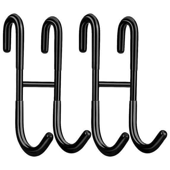 2 Pack Over Shower Glass Door Hook, 304 Stainless Steel Rack Hooks, Bathroom Frameless Drilling-Free Hanger, for Bathing Suits, Robe, Towel, Squeegee, Loofah, Shaver