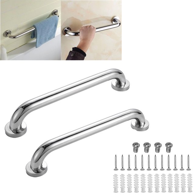 2 Pack Shower Grab Bar, 12 inch Stainless Steel Grab Bar Bathroom Safety Handicap Shower Tub