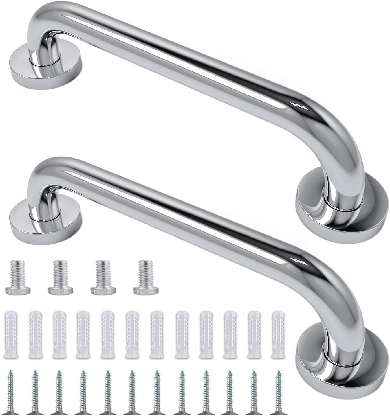 2 Pack Stainless Steel Shower Grab Bar, Bath Handle for Elderly Safety ...