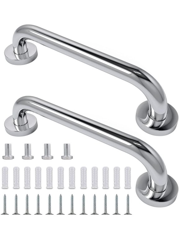 2 Pack Shower Grab Bar, Stainless Steel Bathroom Grab Bar, Shower Handle, Bath Handle, Grab Bars Senior for Bathroom (12 inch )