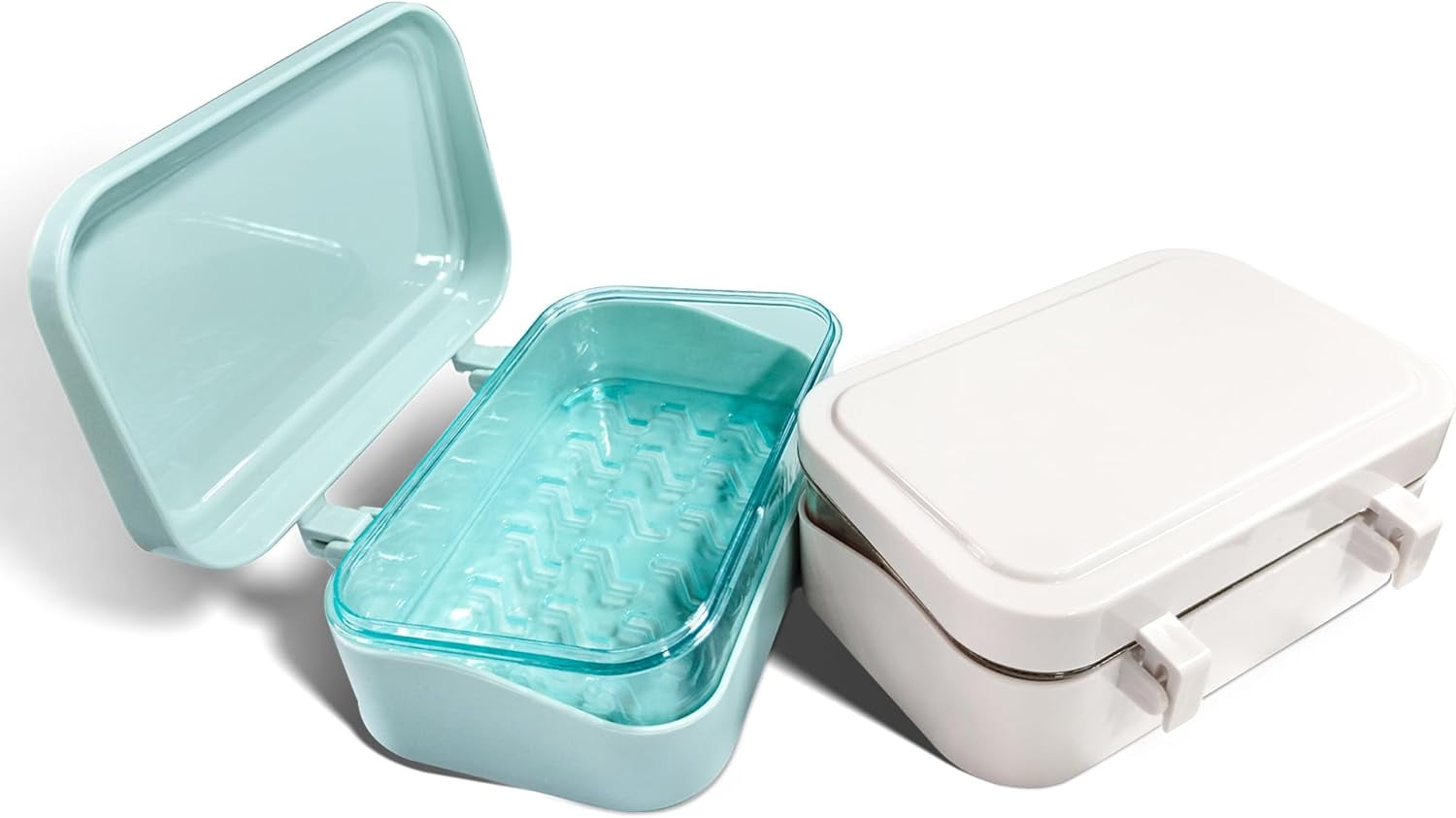 2 Pack Shower Soap Dish Holder with Lid, Bar Soap Holder with Drain ...