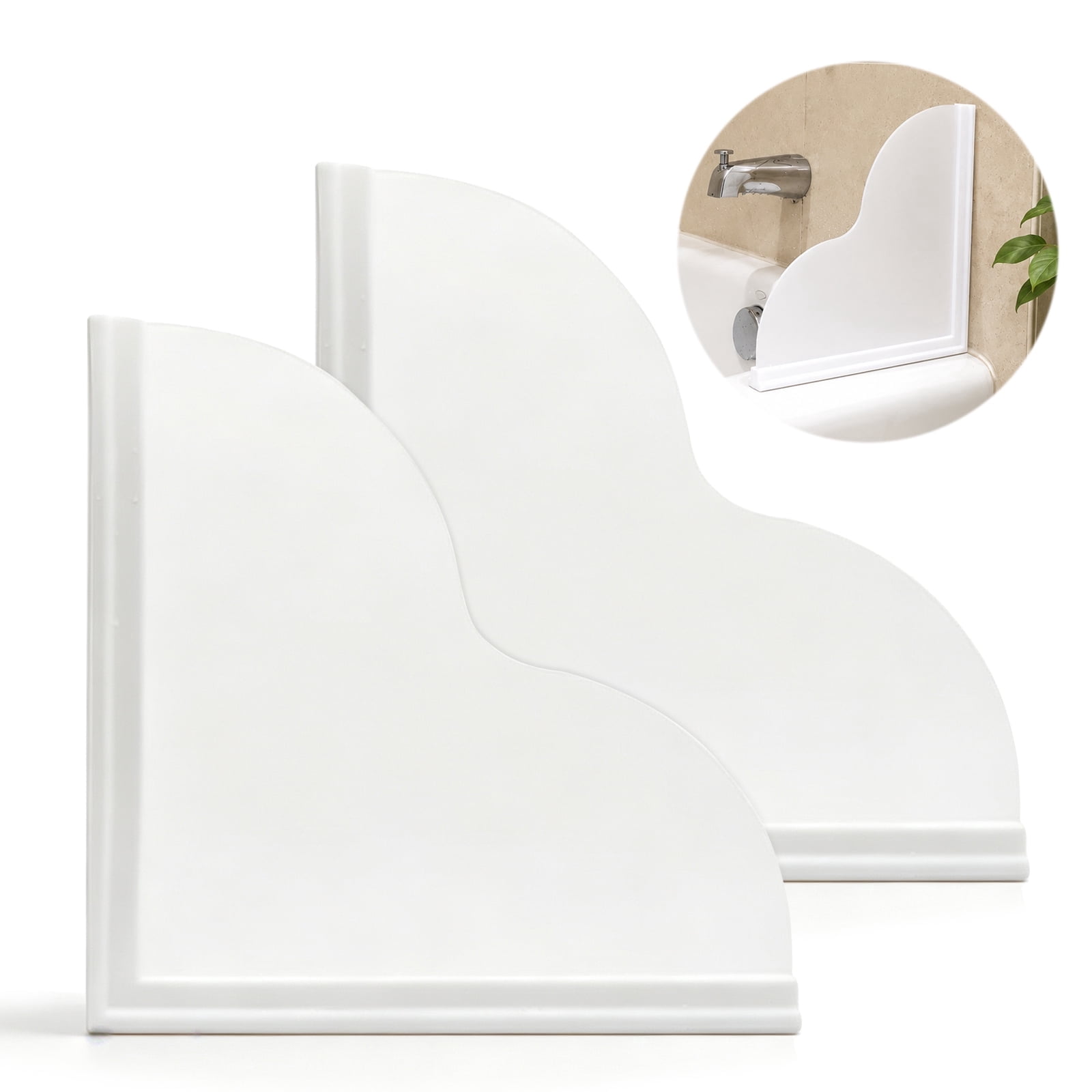 2 Pack Shower Splash Guard, Removable Tub Splash Guard with Silicone ...