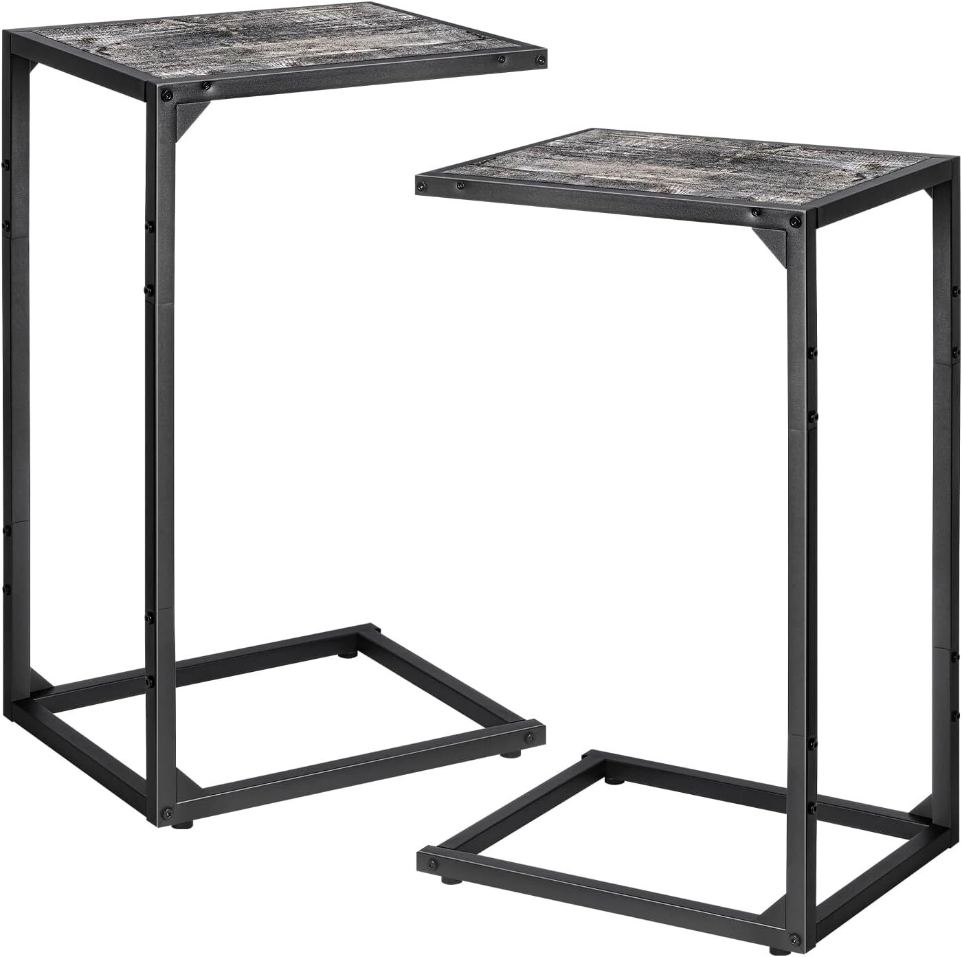 2 Pack Side Table C Shaped Sofa End Table Laptop Coffee Snack Table ...