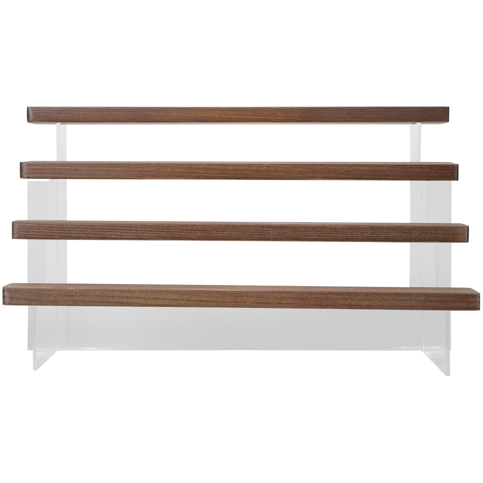 2 Pack Side Table Wooden Display Rack Wood Display Stand Acrylic Wood