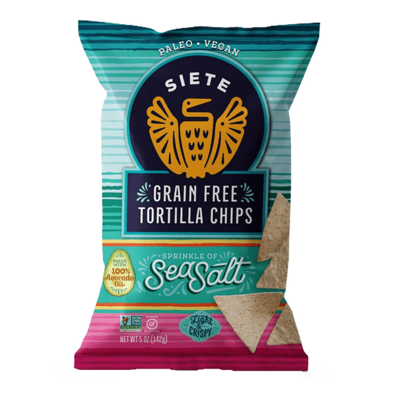 2 Pack Sietey Family Foods Grain Free Tortilla Chips, Sprinkle of Sea Salt, 5 oz