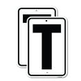 thumbnail image 1 of (2 Pack) Sign with Letter T | 18" X 24" Heavy-Gauge Aluminum Sign | Rust Free Aluminum, Weather Resistant, Waterproof, Fade Resistant, 2 Pre-drilled Holes, 1 of 4
