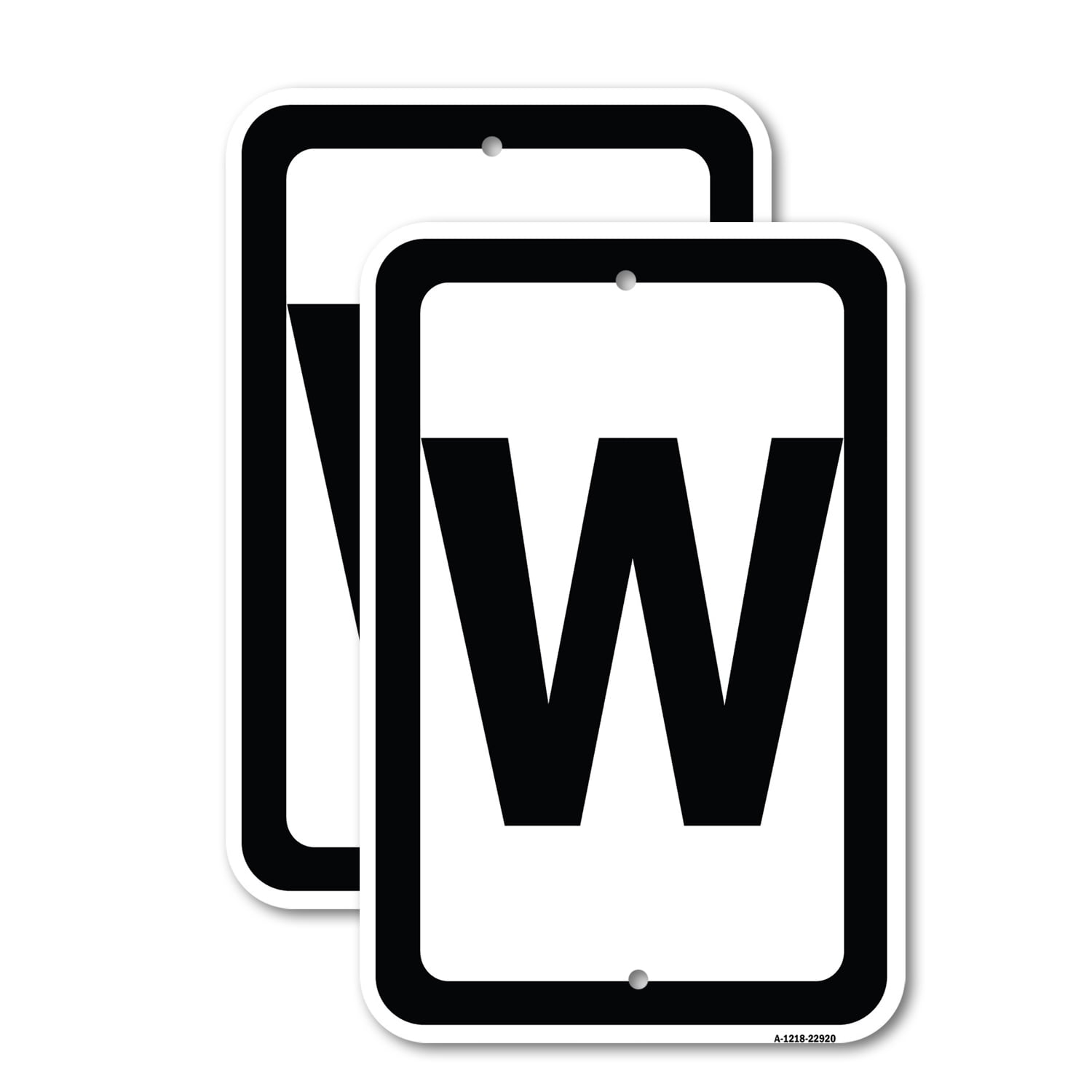W41 Sign (2 Pack) Sign with Letter W | 12