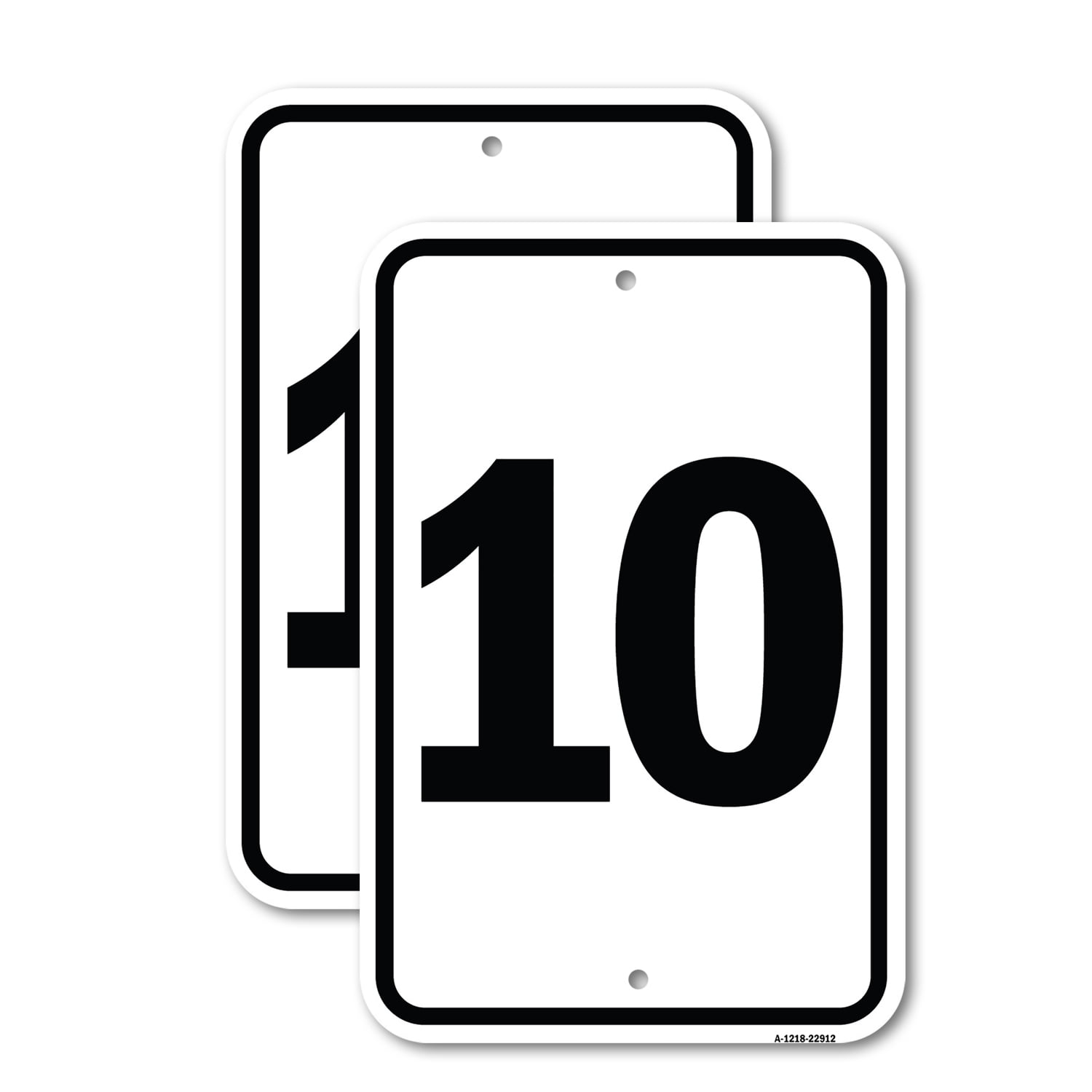(2 Pack) Sign with Number '10 | 18
