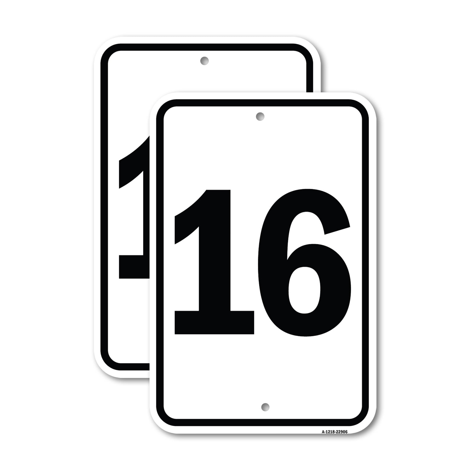(2 Pack) Sign with Number '16 | 18