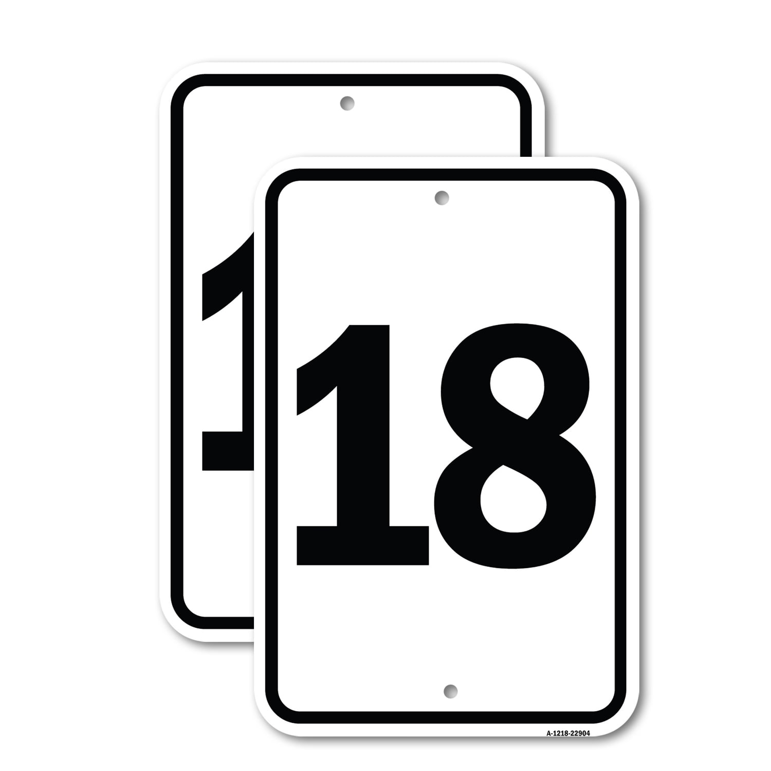 (2 Pack) Sign with Number '18 | 18