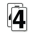 thumbnail image 1 of (2 Pack) Sign with Number 4 | 12" X 18" Heavy-Gauge Aluminum Sign | Rust Free Aluminum, Weather Resistant, Waterproof, Fade Resistant, 2 Pre-drilled Holes, 1 of 4