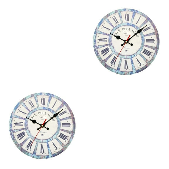 2 Pack Silent Clock Decorative Wall Vintage Reloj Pared Modernos Clocks Country Style