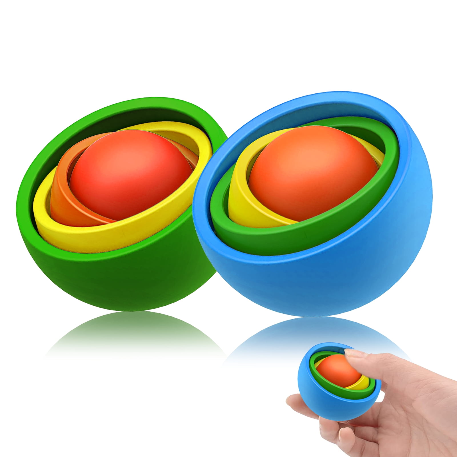 2Pack Silent Fidget Gyro Toys for Adults Stress Relief Spinner Toy