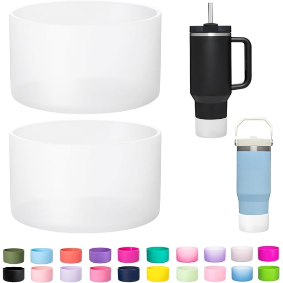 2-Pack Silicone Boot for Stanley Cup 30oz 40oz & Stanley IceFlow 20oz 30oz | Anti-Slip & Noise Reducing, Bottom Protector for Stanley Boots, BPA-Free Tumbler sleeve Accessories for Stanely cups