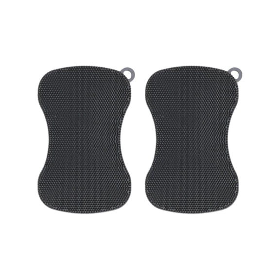 2-Pack Silicone Cleaning Sponges Non-Scratch, Dual-Sided Scrubbers (Pink & Gray), Heat-Resistant & Dishwasher Safe for Kitchen, Car, and Pet Care