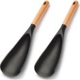 thumbnail image 1 of 【2 Pack】Silicone Cooking Spoon for Nonstick Cookware - Wooden Handle Kitchen Spoon for Mixing, Flipping, Scraping & Serving - Heat-Resistant Spatula for Baking, Stirring, 1 of 10