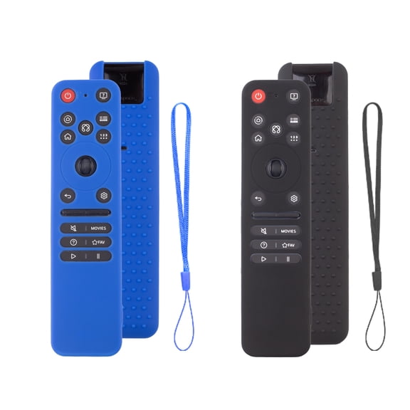 2 Pack Silicone Cover for LG MR25GA Remote Protective CaseCompatible with 2025 LG OLED Smart TV | C5 B5 G5 M5 SeriesBlack+Blue