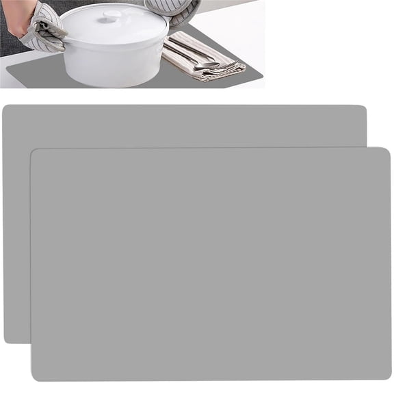 2 Pack Silicone Craft Mat for Counter,Non-slip Waterproof Large Countertop Protector Mat,Heat Resistant Mat,Silicone Craft Mat,for Home kitchen Dining Table 23.62 x 15.75 Inches,Gray