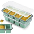 thumbnail image 1 of 2-Pack Silicone Freezer Tray with Lid - 1 Cup / 4 Compartment Soup Freezer Container for Broth, Sauce & Meal Prep - Large Ice Cube Tray for Whiskey - Stackable, Easy Release, Oven Safe, 1 of 2