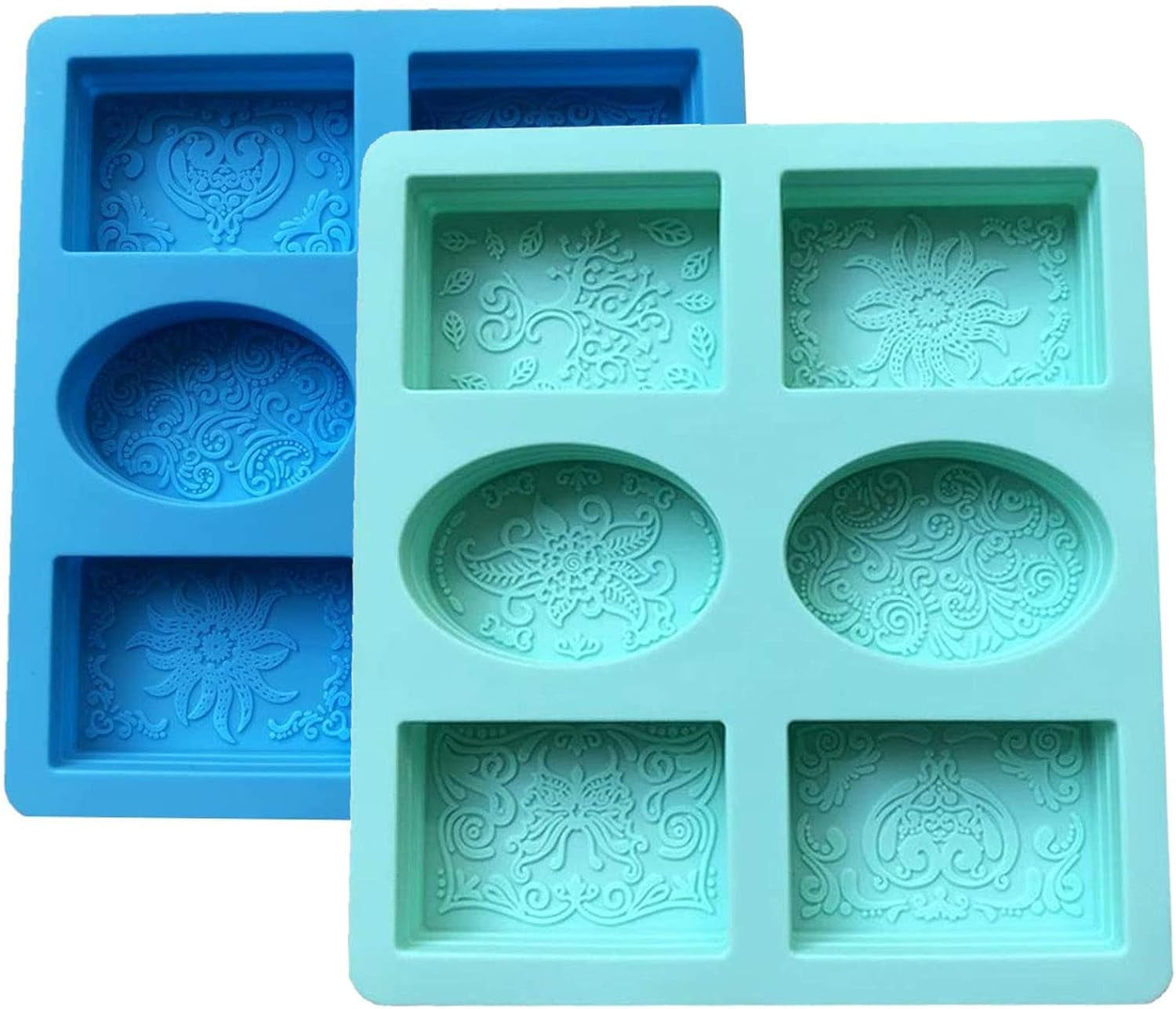 2 Pack Silicone Handmade Soap Molds,Soap Making Supplies for DIY