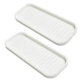 thumbnail image 1 of 2 Pack Silicone Kitchen Sink Storage Organizer Holder Tray for Sponges, Soaps, Scrubbers - Ribbed Base, Quick Drying, Waterproof, Non-Slip Durable - White, 1 of 6