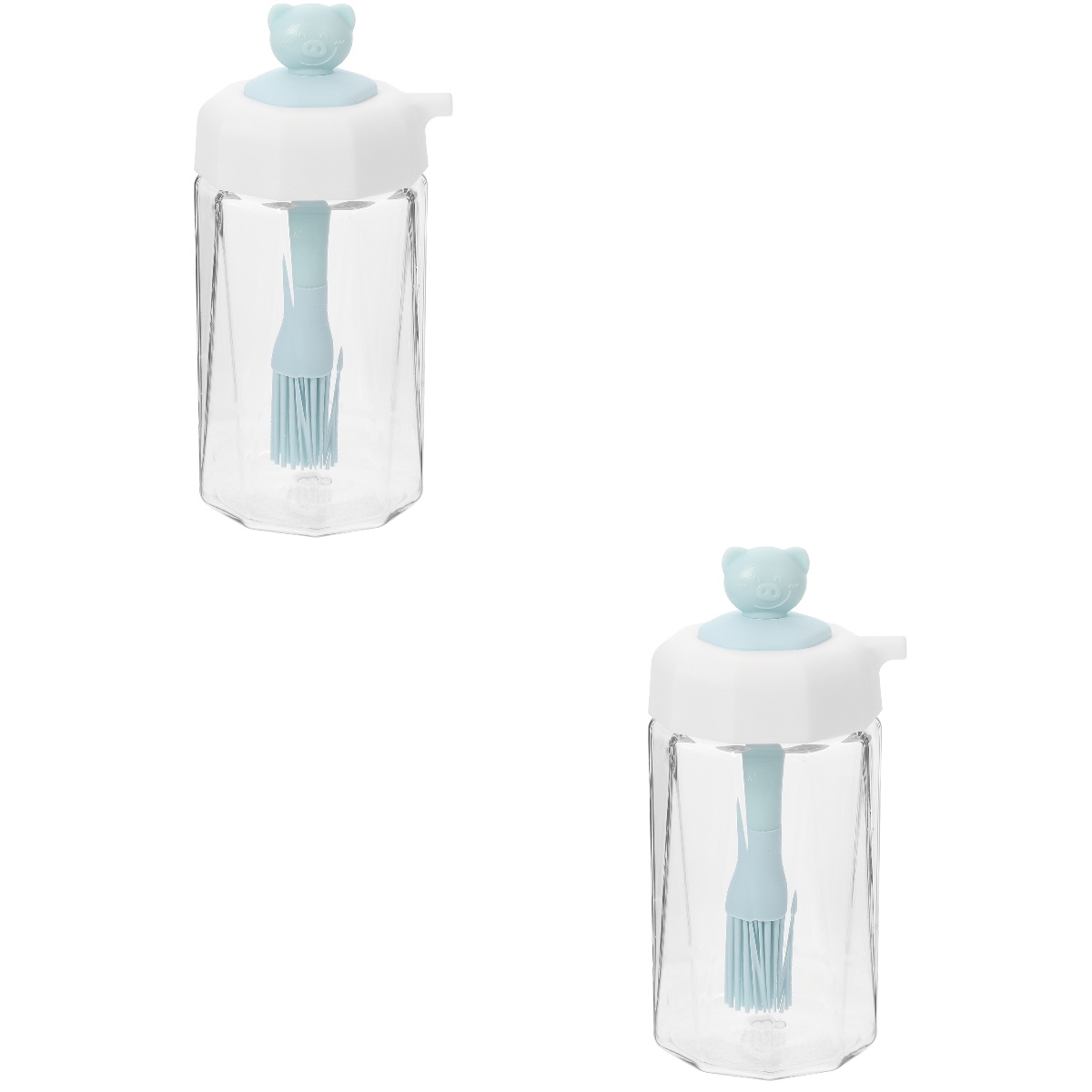 2 Pack Silicone Oil Bottle Brush Dispenser with Olive Sprayer for Air