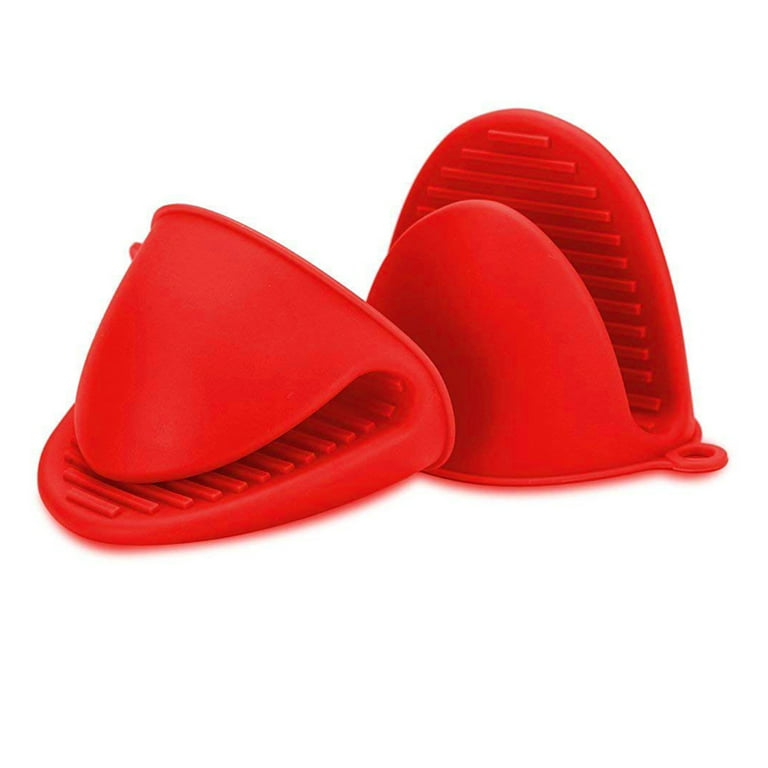 2p Silicone Hot Potholder and Oven Mini Pinch Mitts (Pink)