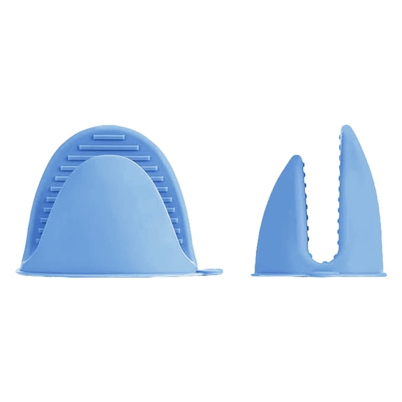 2-Pack Silicone Oven Mitts, Heat Resistant up to 446°F, Non-Slip Grip Mini Pot Holders for Cooking, Baking, BBQ & Air Fryer- Blue