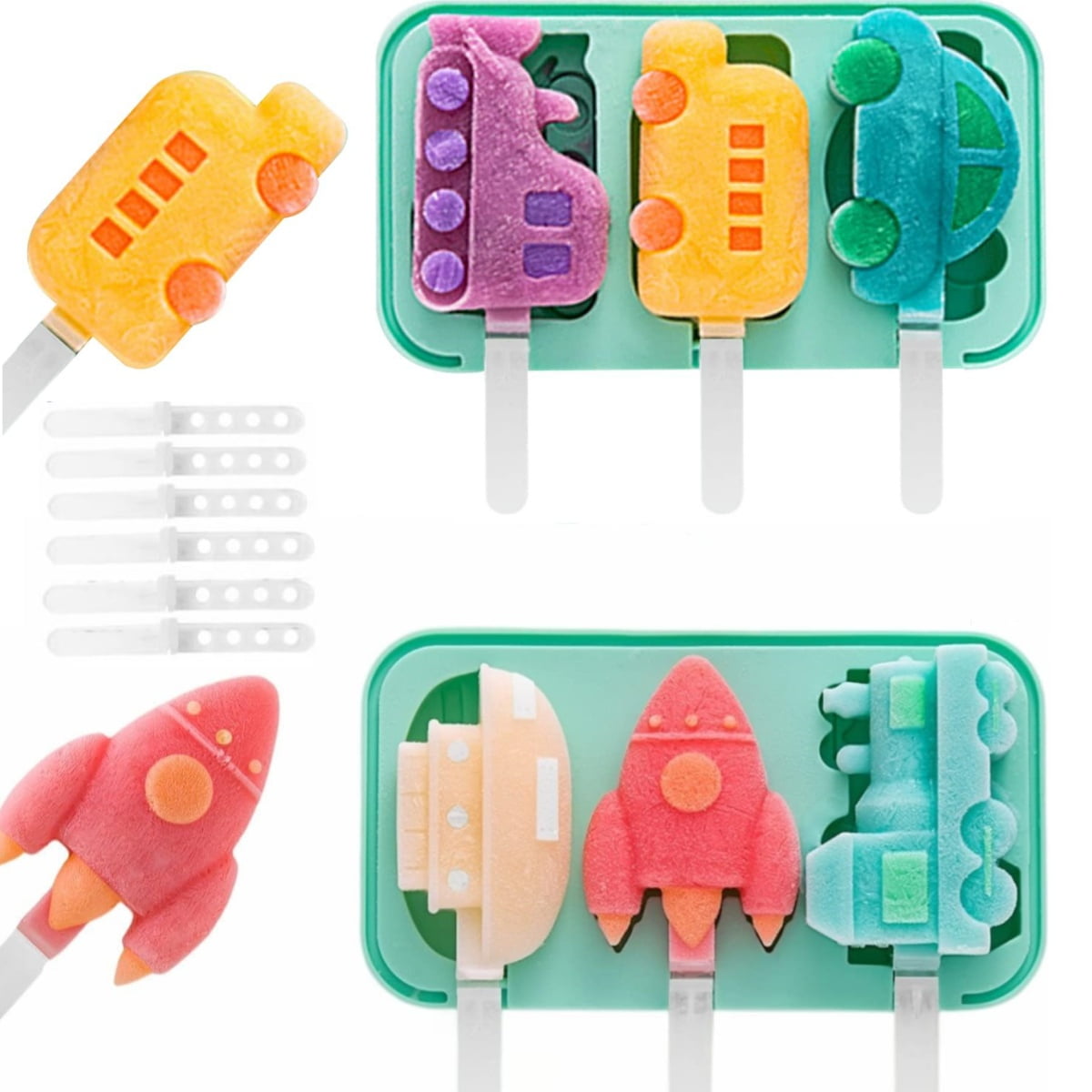 2 Pack Silicone Popsicle Moulds, Silicone Frozen Popsicles Molds for