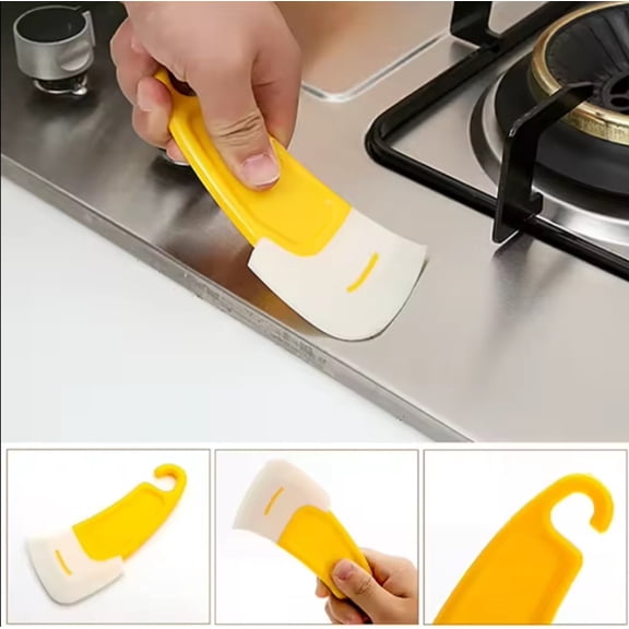 2 Pack Silicone Pot Scrapers, Dish Scraper Tools with Hanging Hole for Pots, Pans, Dishes and Kitchen Cleaning, TIKA