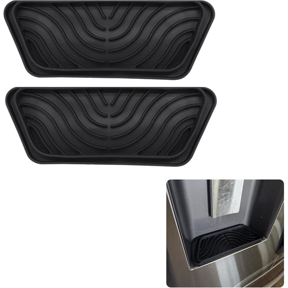 2 Pack Silicone Refrigerator Drip Tray, Cuttable Refrigerator Drip ...