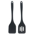 thumbnail image 1 of Silicone Spatulas Kit, 2pcs Solid & Slotted Cooking Turner for Non-stick Cookware, Kitchen Utensils for Flipping/Frying, Healthy & Seamless, Heat-Resistant & Non-Scratch, Dishwasher Safe, Black, 1 of 6