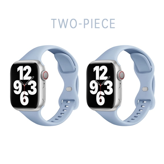 2 Pack Silicone Sport Band Compatible with Apple Watch Bands for Women Men 38mm 40mm 41mm, Soft Strap Wristbands Replacement iWatch Bands for Series 9, 8, 7, 6, 5, 4, 3, 2, 1 SE, W