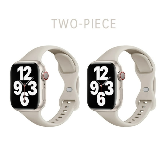 2 Pack Silicone Sport Band Compatible with Apple Watch Bands for Women Men 38mm 40mm 41mm, Soft Strap Wristbands Replacement iWatch Bands for Series 9, 8, 7, 6, 5, 4, 3, 2, 1 SE, E