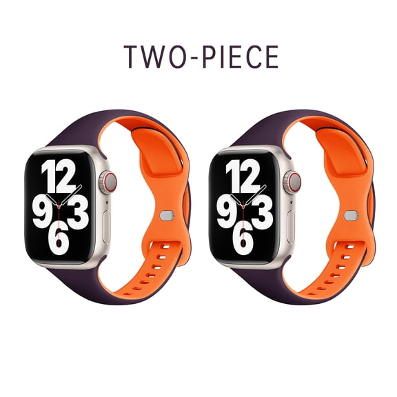 2 Pack Silicone Sport Band Compatible with Apple Watch Bands for Women Men 38mm 40mm 41mm, Soft Strap Wristbands Replacement iWatch Bands for Series 9, 8, 7, 6, 5, 4, 3, 2, 1 SE, N