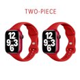 thumbnail image 1 of 2 Pack Silicone Sport Band Compatible with Apple Watch Bands for Women Men 38mm 40mm 41mm, Soft Strap Wristbands Replacement iWatch Bands for Series 9, 8, 7, 6, 5, 4, 3, 2, 1 SE, J, 1 of 8