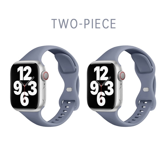 2 Pack Silicone Sport Band Compatible with Apple Watch Bands for Women Men 42mm 44mm 45mm 49mm, Soft Strap Wristbands Replacement iWatch Bands for Series 9, 8, 7, 6, 5, 4, 3, 2, 1 SE Ultra, AA