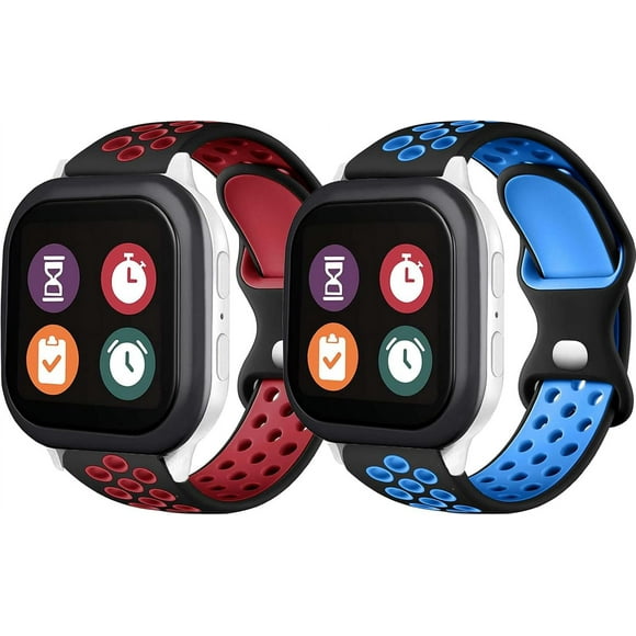 2 Pack Silicone Sport Bands for Gizmo Watch 1-3, Gabb Watch, SyncUP, Cosmo JrTrack, Soft Breathable 20mm