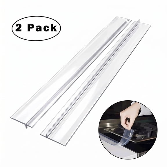 2 Pack Silicone Stove Seam Covers, 25 Inch, Heat Resistant, for Kitchen Cooktop Countertop White
