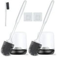 thumbnail image 1 of 2 Pack Silicone Toilet Brush Rubber Toilet Bowl Brush and Holder Set with Ventilated Holder Toilet Cleaner Brush for Bathroom Floor Standing & Wall Mounted Toilet Scrubber Without Drilling, 1 of 4